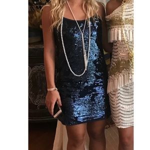 Blue Sequin Party Dress